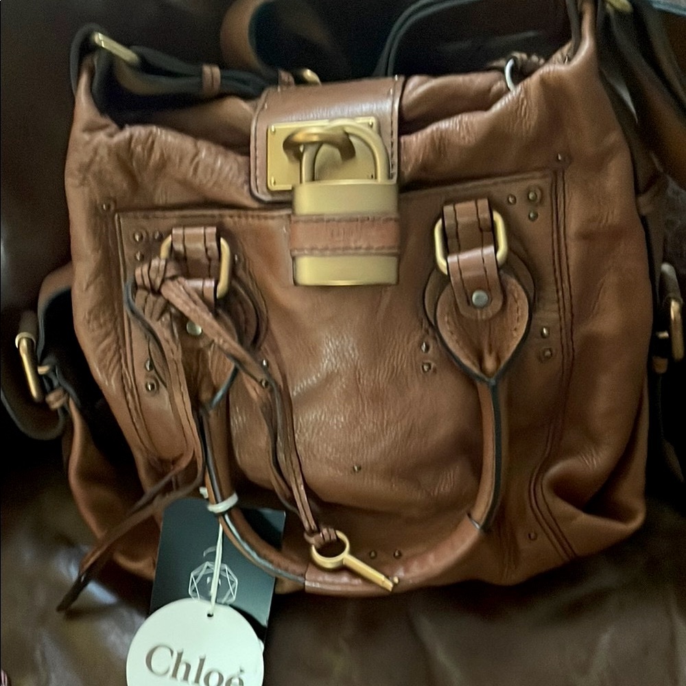 CHLOE ORIGINAL Vintage Y2K Large Paddington Camel Tan Brown Leather Bag NWT! - Picture 8 of 9